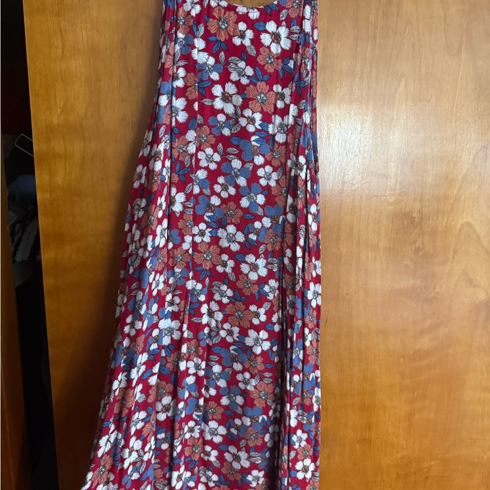 Floral Red and Blue Women's Dress
